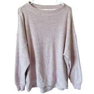 Aerie Oversized Wide Boatneck Textured Knit Cozy Tunic Sweater Medium